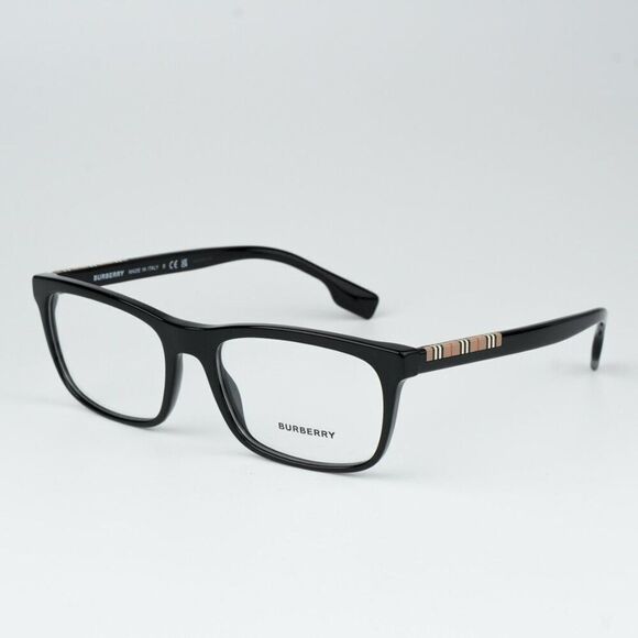 NEW Burberry BE2334 Elm 3001 Black Rectangle Unisex Eyeglasses - Picture 1 of 9